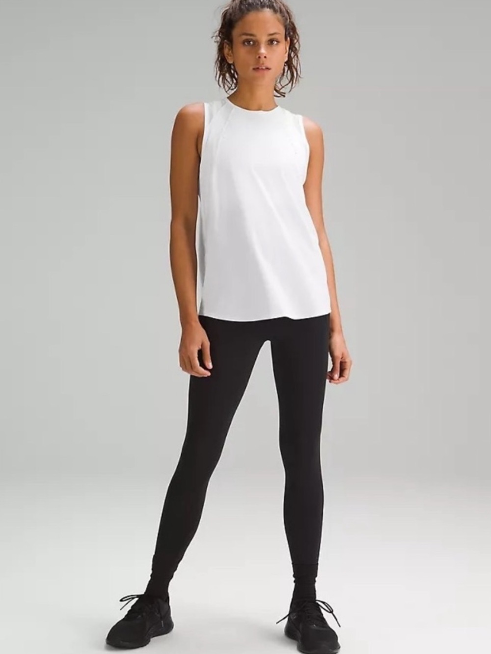 Lululemon Sculpt Tank Top White Women's Athletic Mesh Tank Top Size 8